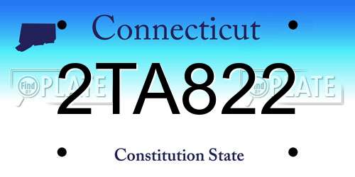 2TA822 Connecticut License Plate