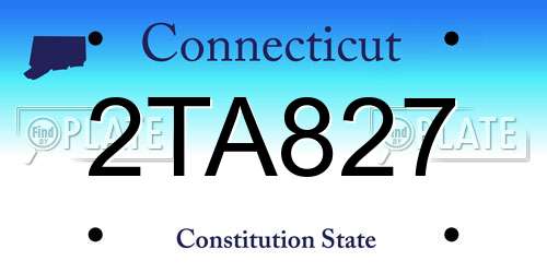 2TA827 Connecticut License Plate