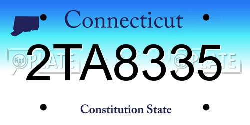 2TA8335 Connecticut License Plate