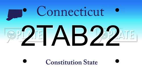 2TAB22 Connecticut License Plate