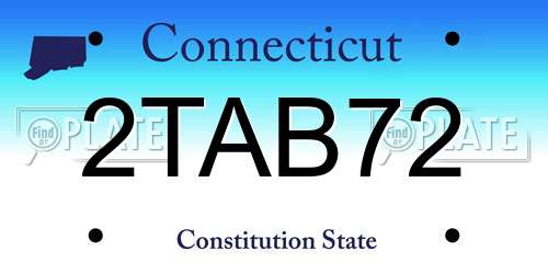 2TAB72 Connecticut License Plate
