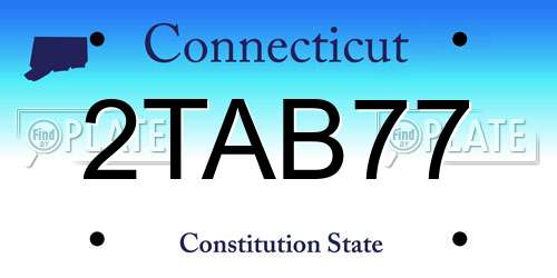 2TAB77 Connecticut License Plate