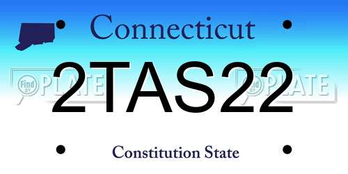 2TAS22 Connecticut License Plate