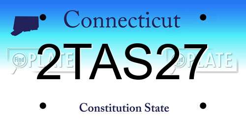 2TAS27 Connecticut License Plate