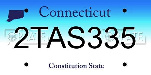2TAS335 Connecticut License Plate