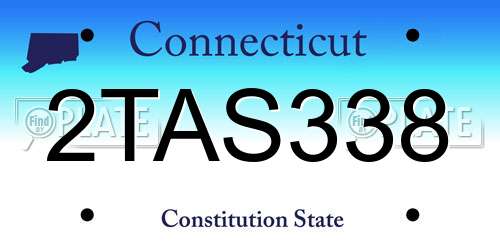 2TAS338 Connecticut License Plate