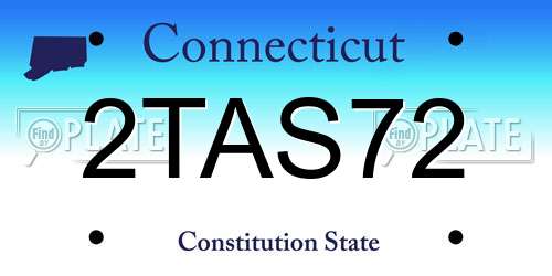 2TAS72 Connecticut License Plate