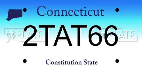 2TAT66 Connecticut License Plate