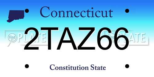 2TAZ66 Connecticut License Plate