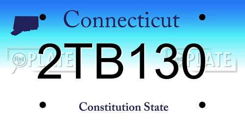 2TB130 Connecticut License Plate