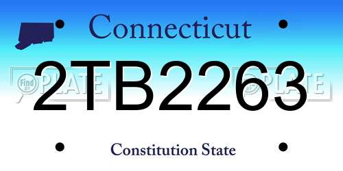 2TB2263 Connecticut License Plate