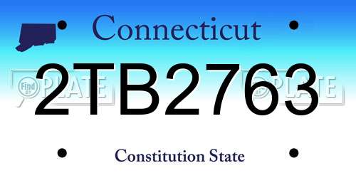 2TB2763 Connecticut License Plate