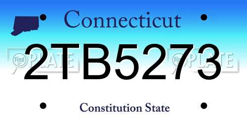 2TB5273 Connecticut License Plate