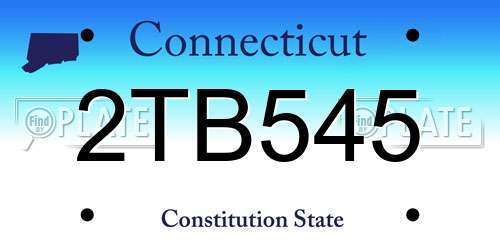 2TB545 Connecticut License Plate