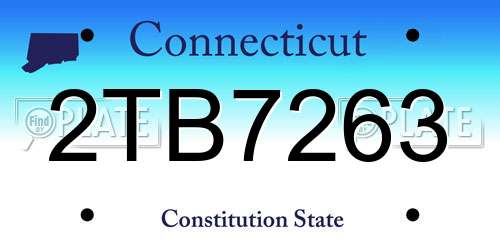 2TB7263 Connecticut License Plate