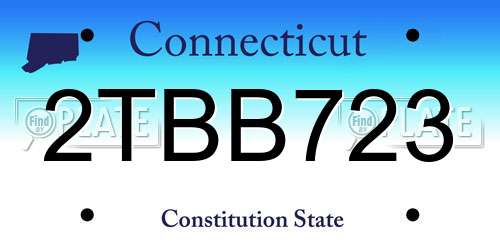 2TBB723 Connecticut License Plate