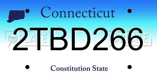 2TBD266 Connecticut License Plate