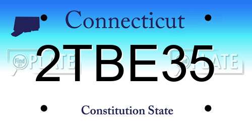 2TBE35 Connecticut License Plate