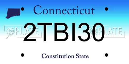 2TBI30 Connecticut License Plate