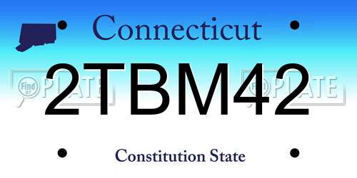 2TBM42 Connecticut License Plate