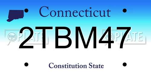 2TBM47 Connecticut License Plate