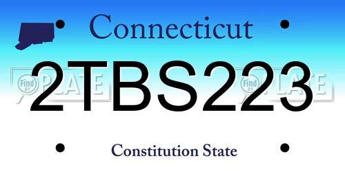 2TBS223 Connecticut License Plate