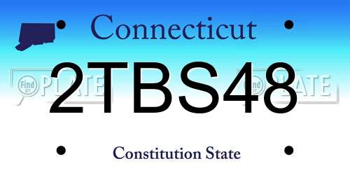 2TBS48 Connecticut License Plate