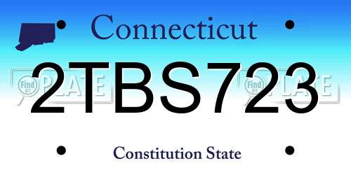 2TBS723 Connecticut License Plate