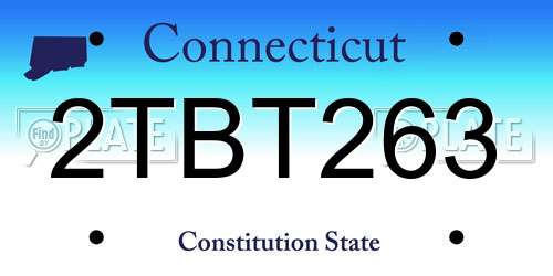 2TBT263 Connecticut License Plate