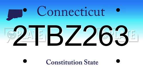 2TBZ263 Connecticut License Plate