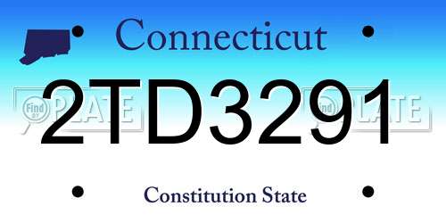 2TD3291 Connecticut License Plate