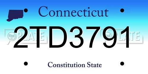 2TD3791 Connecticut License Plate