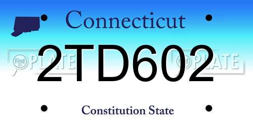2TD602 Connecticut License Plate