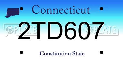 2TD607 Connecticut License Plate