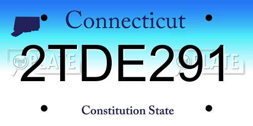 2TDE291 Connecticut License Plate