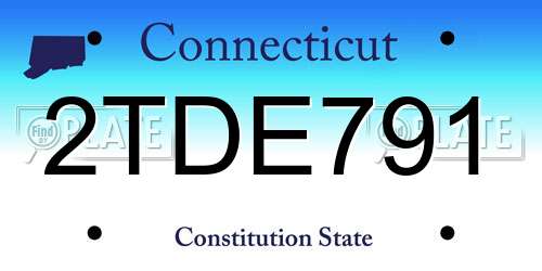 2TDE791 Connecticut License Plate