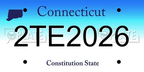 2TE2026 Connecticut License Plate