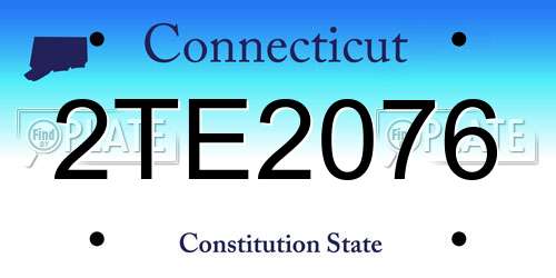 2TE2076 Connecticut License Plate