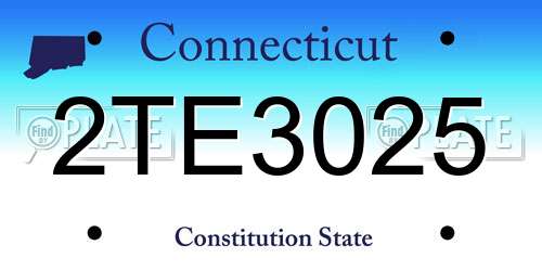 2TE3025 Connecticut License Plate