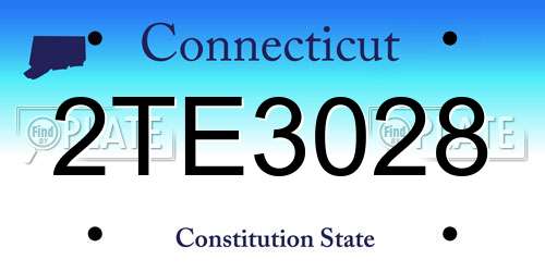 2TE3028 Connecticut License Plate