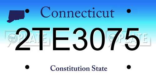2TE3075 Connecticut License Plate