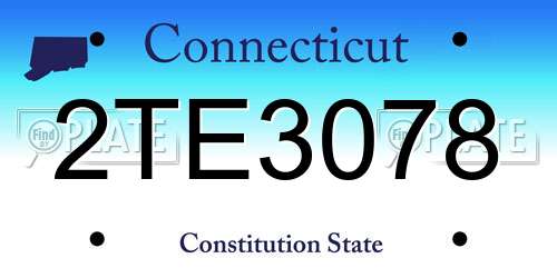 2TE3078 Connecticut License Plate