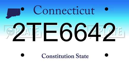 2TE6642 Connecticut License Plate