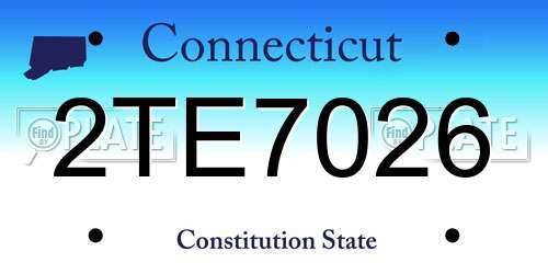 2TE7026 Connecticut License Plate