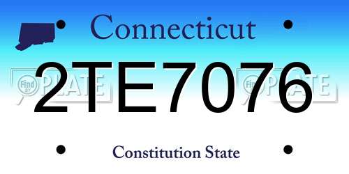 2TE7076 Connecticut License Plate