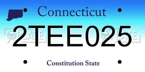 2TEE025 Connecticut License Plate
