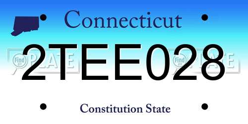 2TEE028 Connecticut License Plate