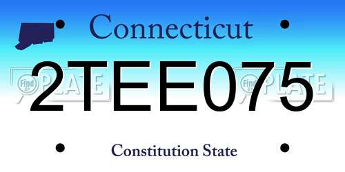 2TEE075 Connecticut License Plate