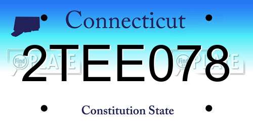 2TEE078 Connecticut License Plate