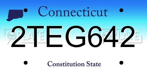 2TEG642 Connecticut License Plate